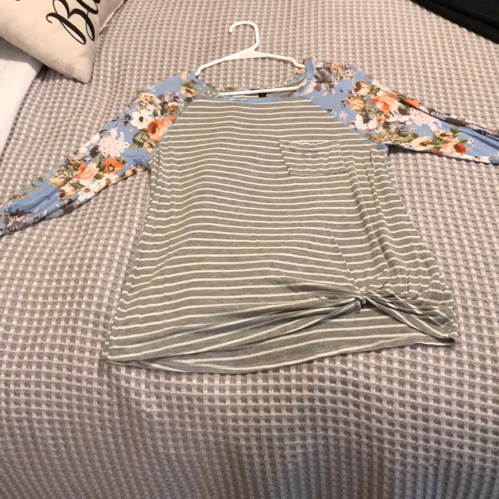 Floral and Stripe top